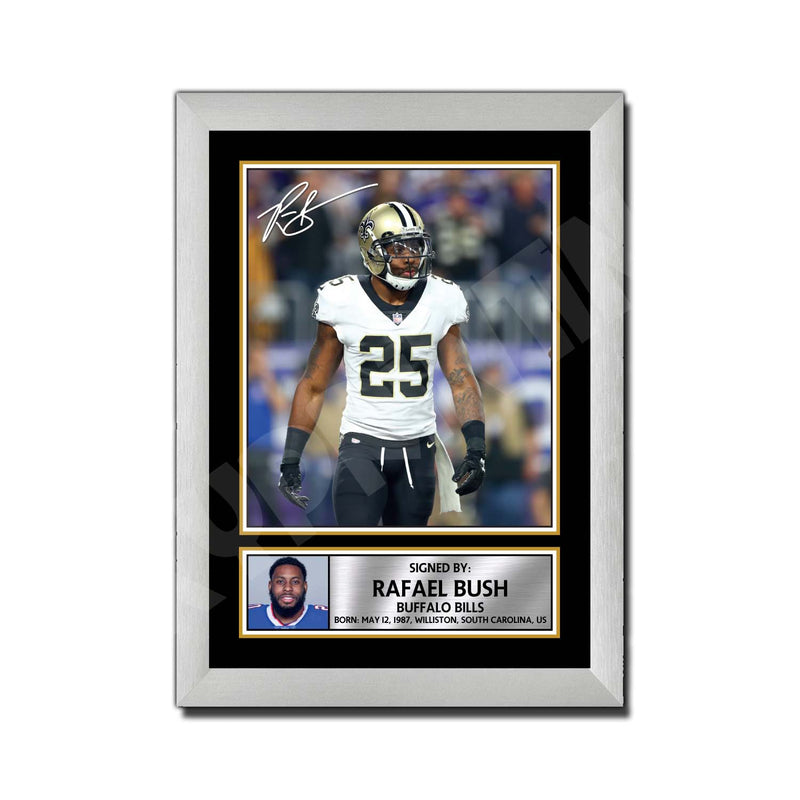 Rafael Bush 2 Limited Edition Football Signed Print - American Footballer