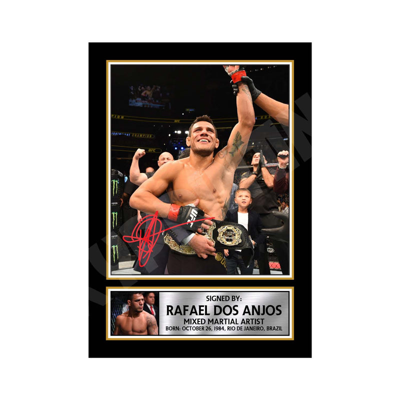 Rafael dos Anjos Limited Edition MMA Wrestler Signed Print - MMA Wrestling