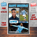 Raheem Sterling Man City Inspired Style Personalised Football Birthday Card