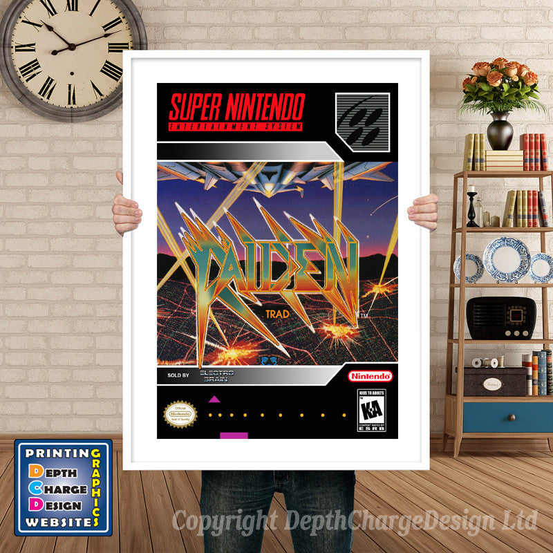 Raiden Trad Super Nintendo GAME INSPIRED THEME Retro Gaming Poster A4 A3 A2 Or A1