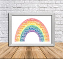 Personalised Rainbow 1 B Word Art Poster Print