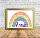 Personalised Rainbow 1 Word Art Poster Print