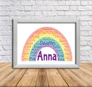 Personalised Rainbow 1 Word Art Poster Print
