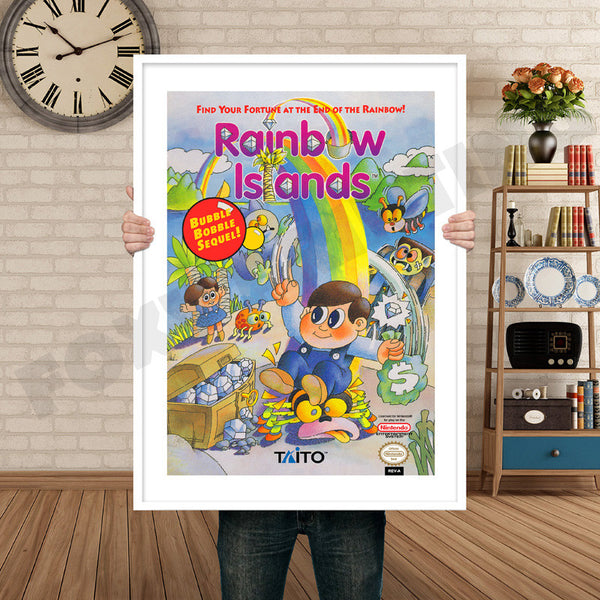 Rainbow Islands Retro Game Inspired Theme Nintendo NES Gaming
