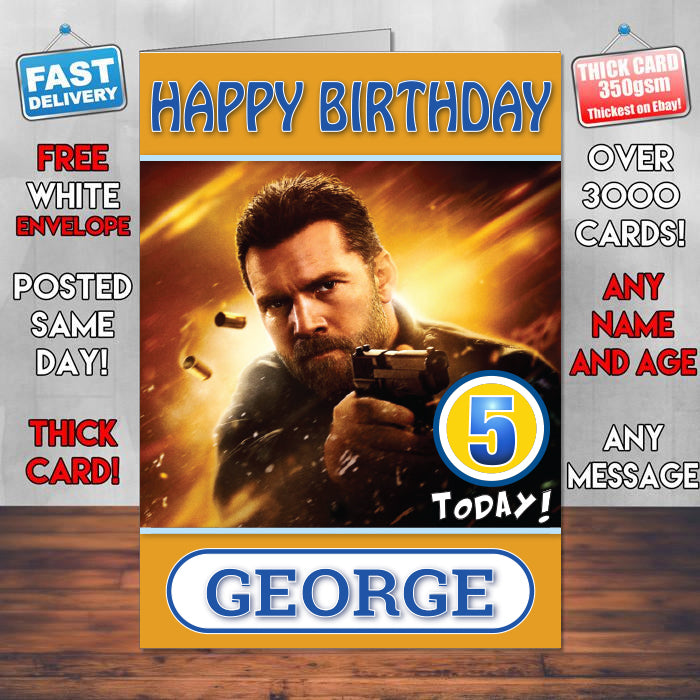 Ram Worthington Hunters Prayer 2017 Theme Style Personalised Kids Inspired Movie Birthday Card (SA)