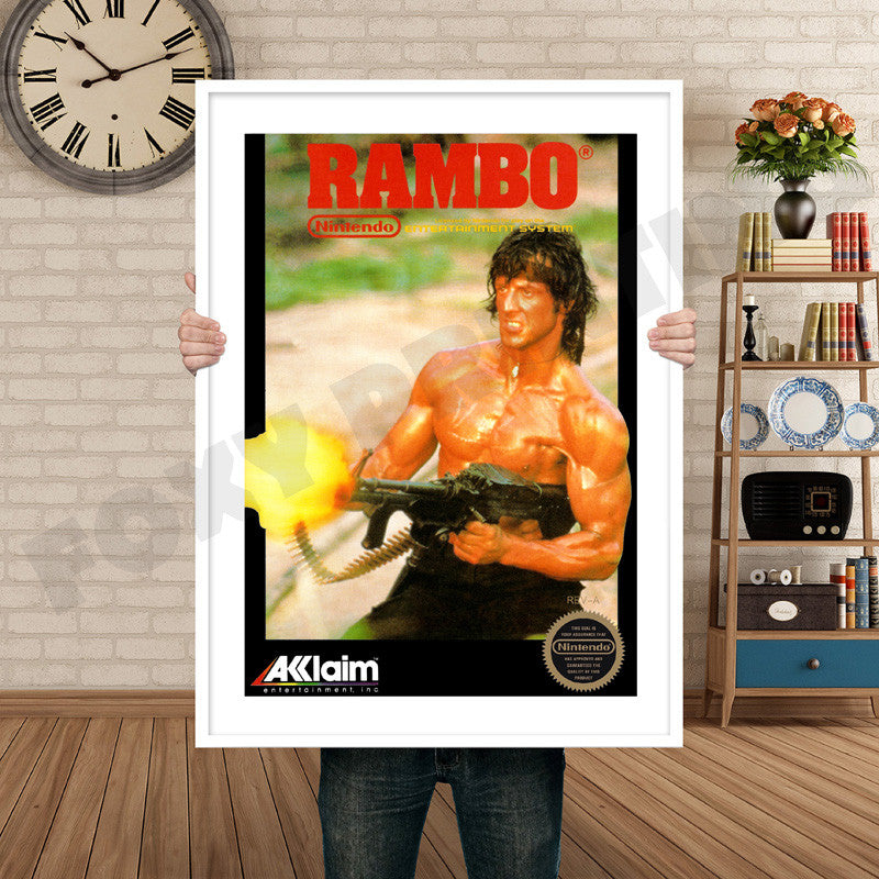 Rambo Retro GAME INSPIRED THEME Nintendo NES Gaming A4 A3 A2 Or A1 Poster Art 470