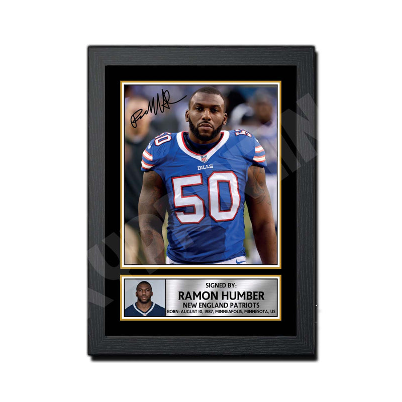 Ramon Humber 1 Limited Edition Football Signed Print - American Footballer