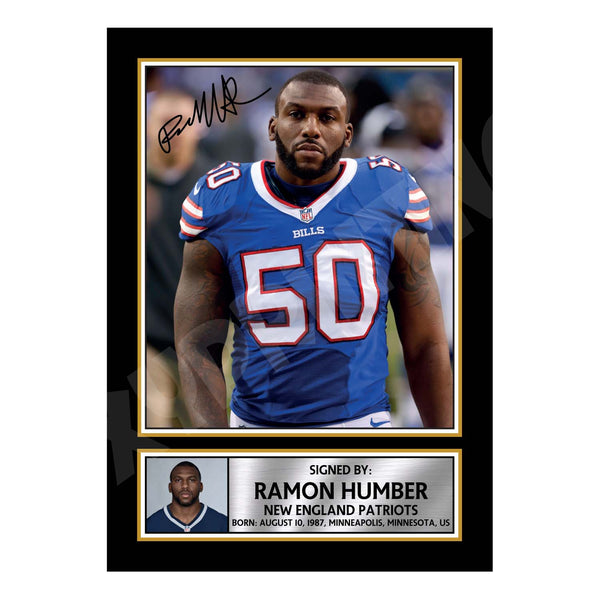 Ramon Humber 1 American Football Printed Signature Print