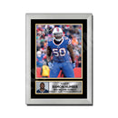 Ramon Humber 2 Limited Edition Football Signed Print - American Footballer