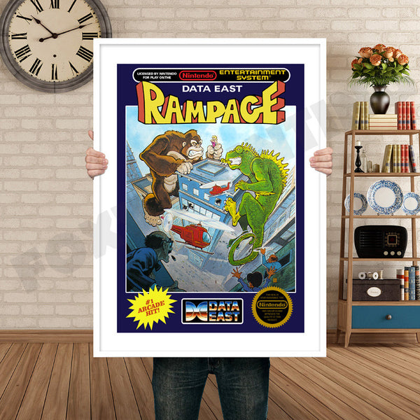 Rampage Retro Game Inspired Theme Nintendo NES Gaming