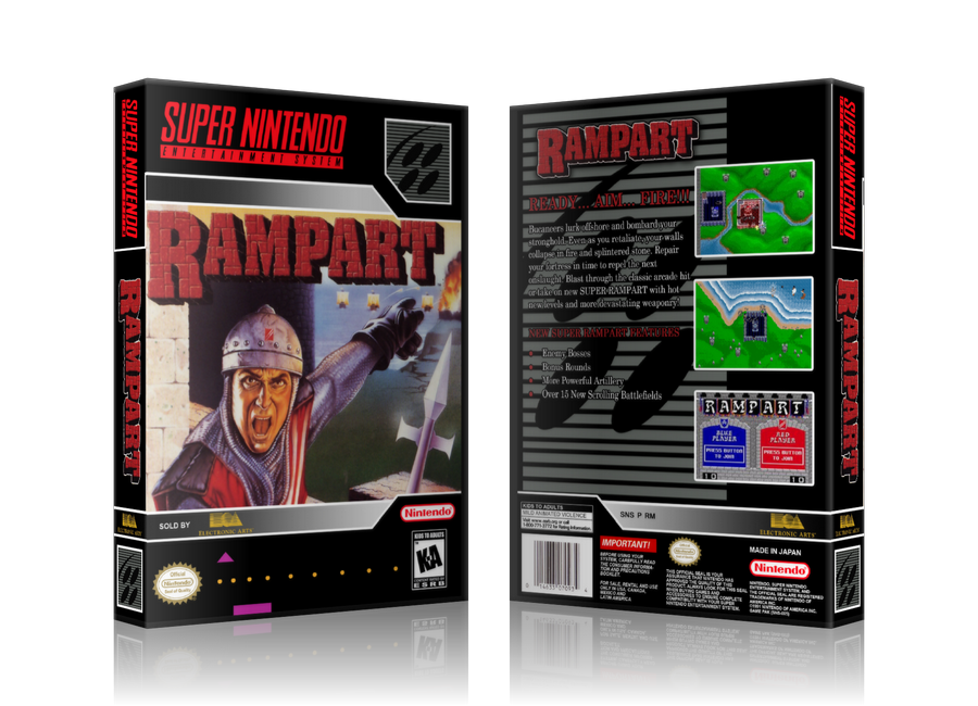 Rampart Replacement Nintendo SNES Game Case Or Cover