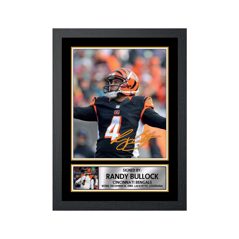 Randy Bullock 2 Limited Edition Football Signed Print - American Footballer