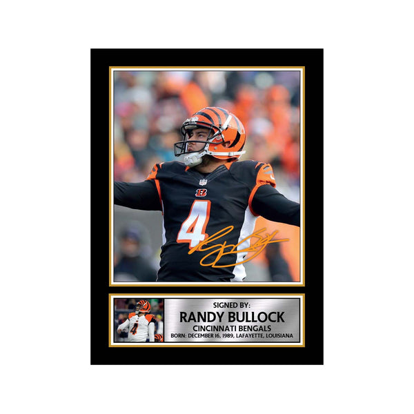 Randy Bullock 2 American Football Printed Signature Print