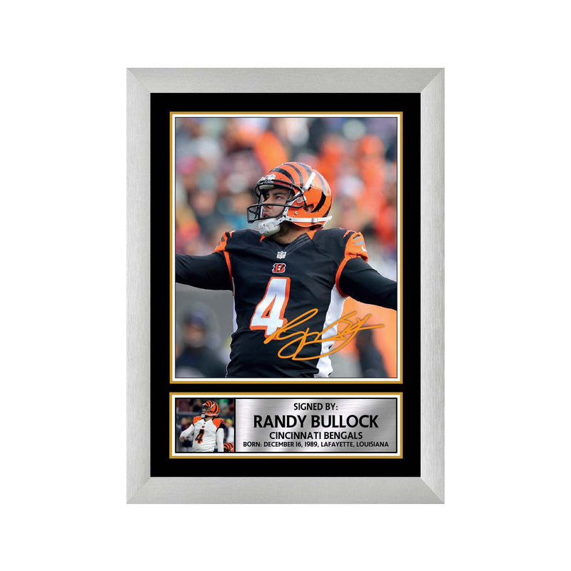 Randy Bullock 2 Limited Edition Football Signed Print - American Footballer
