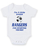 Rangers Fan Starting Football Fan Baby Grow Bodysuit