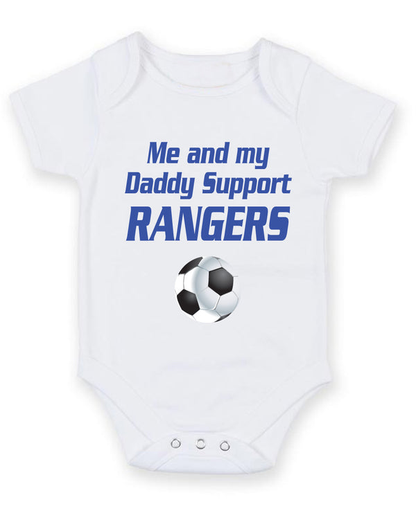 Rangers Me and my Daddy Football Fan Baby Grow Bodysuit