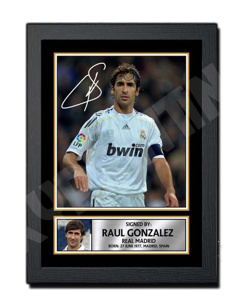 Raul Gonzalez 2 Limited Edition Football Player Signed Print - Football