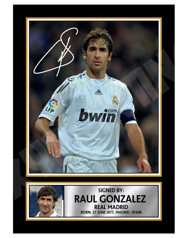 Raul Gonzalez 2 Limited Edition Football Player Signed Print - Football