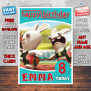Personalised Rayman Raving Rabbids Inspired Style Game Kids Inspired Birthday Card (SA)