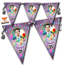 Red Black Birthday Bunting_R2 Personalised Custom Bunting Premium Party Decorations  (Standard Bunting (14.8cm X 21cm))