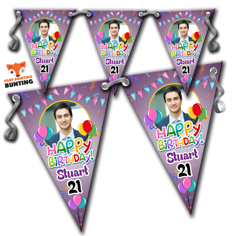 Red Black Birthday Bunting_R2 Personalised Custom Bunting Premium Party Decorations  (Standard Bunting (14.8cm X 21cm))
