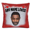 RED MAGIC SEQUIN CUSHION- ANY NAME LOVES IDRIS ELBA