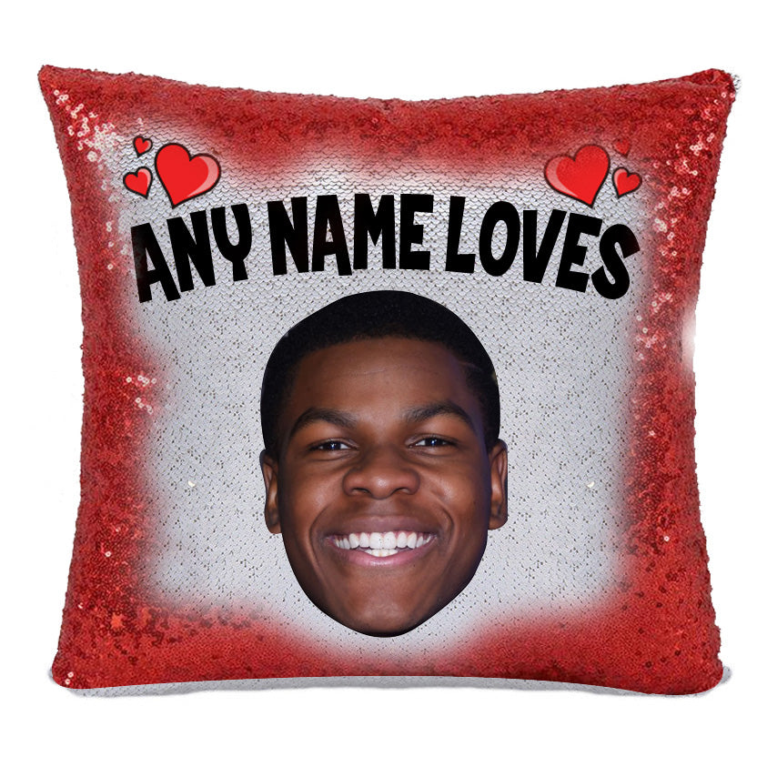 RED MAGIC SEQUIN CUSHION- ANY NAME LOVES JOHN BOYEGA – Red Magic Sequin Cushion- ANY Name Loves John Boyega