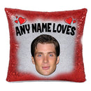 RED MAGIC SEQUIN CUSHION- ANY NAME LOVES CILLIAN MURPHY