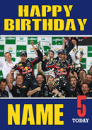 Personalised Red Bull F1 THEME INSPIRED PERSONALISED Kids Adult Birthday Card 4