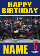 Personalised Red Bull F1 THEME INSPIRED PERSONALISED Kids Adult Birthday Card 7