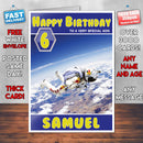 Red Bull Skydiver Theme Inspired Kids Inspired Adult Personalised Sports Birthday Card (SA)