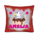 Unicorn 102 Personalised Ruby Red Magic Cushion including cushion insert