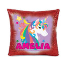 Unicorn 103 Personalised Ruby Red Magic Cushion including cushion insert
