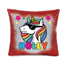 Unicorn 106 Personalised Ruby Red Magic Cushion including cushion insert