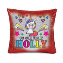 Unicorn 108 Personalised Ruby Red Magic Cushion including cushion insert