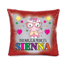 Unicorn 110 Personalised Ruby Red Magic Cushion including cushion insert