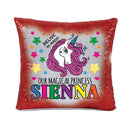 Unicorn 113 Personalised Ruby Red Magic Cushion including cushion insert