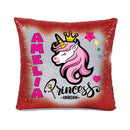 Unicorn 115 Personalised Ruby Red Magic Cushion including cushion insert