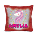 Unicorn 118 Personalised Ruby Red Magic Cushion including cushion insert