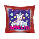 Unicorn 119 Personalised Ruby Red Magic Cushion including cushion insert