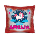 Unicorn 120 Personalised Ruby Red Magic Cushion including cushion insert