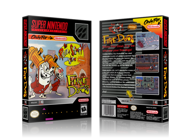 Ren And Stimpy Fire Dogs Replacement Nintendo SNES Game Case Or Cover