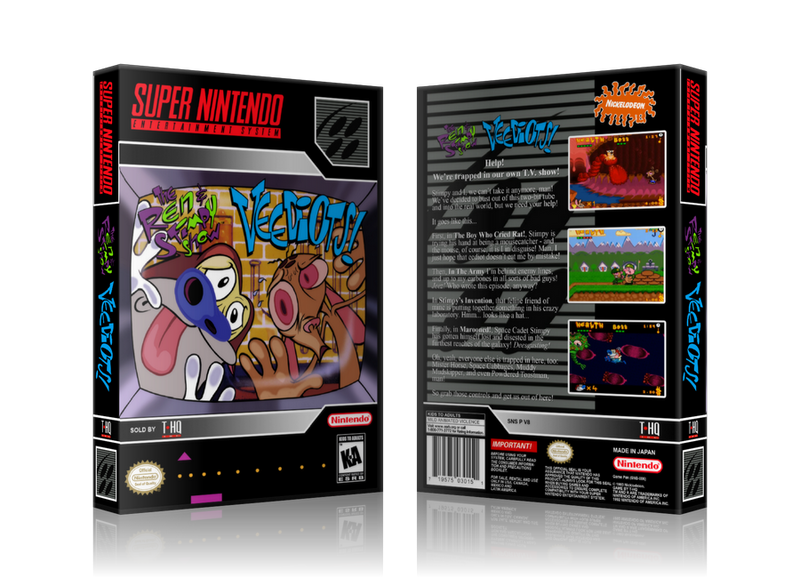Ren And Stimpy Show Veediots Replacement Nintendo SNES Game Case Or Cover