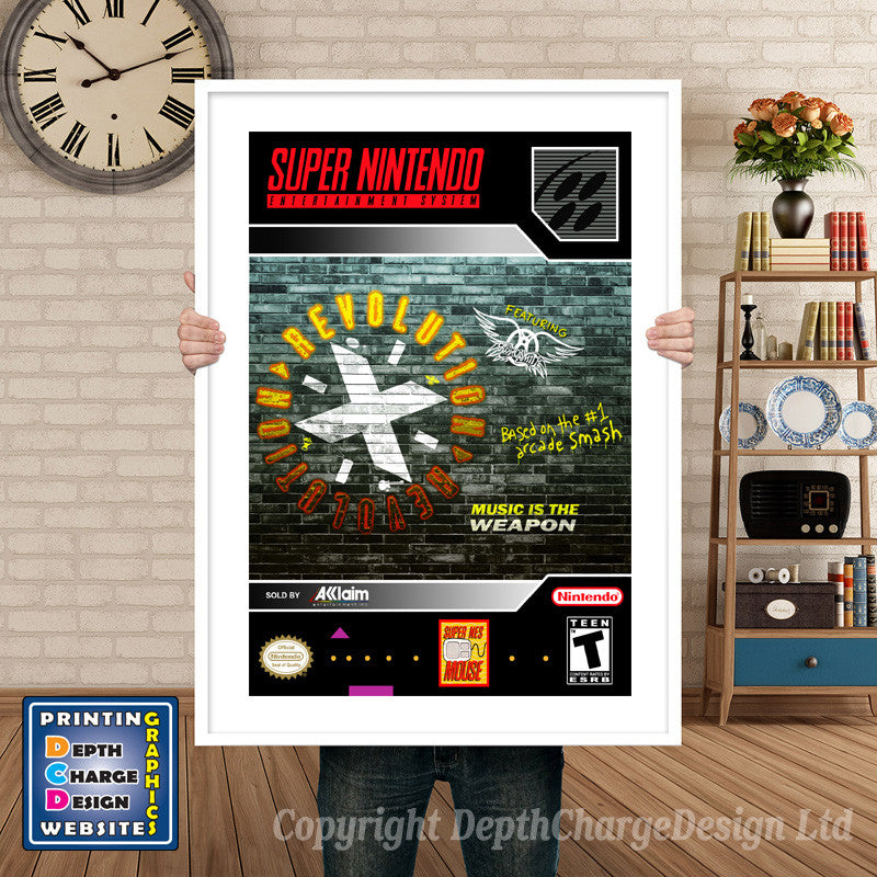 Revolution X Super Nintendo GAME INSPIRED THEME Retro Gaming Poster A4 A3 A2 Or A1