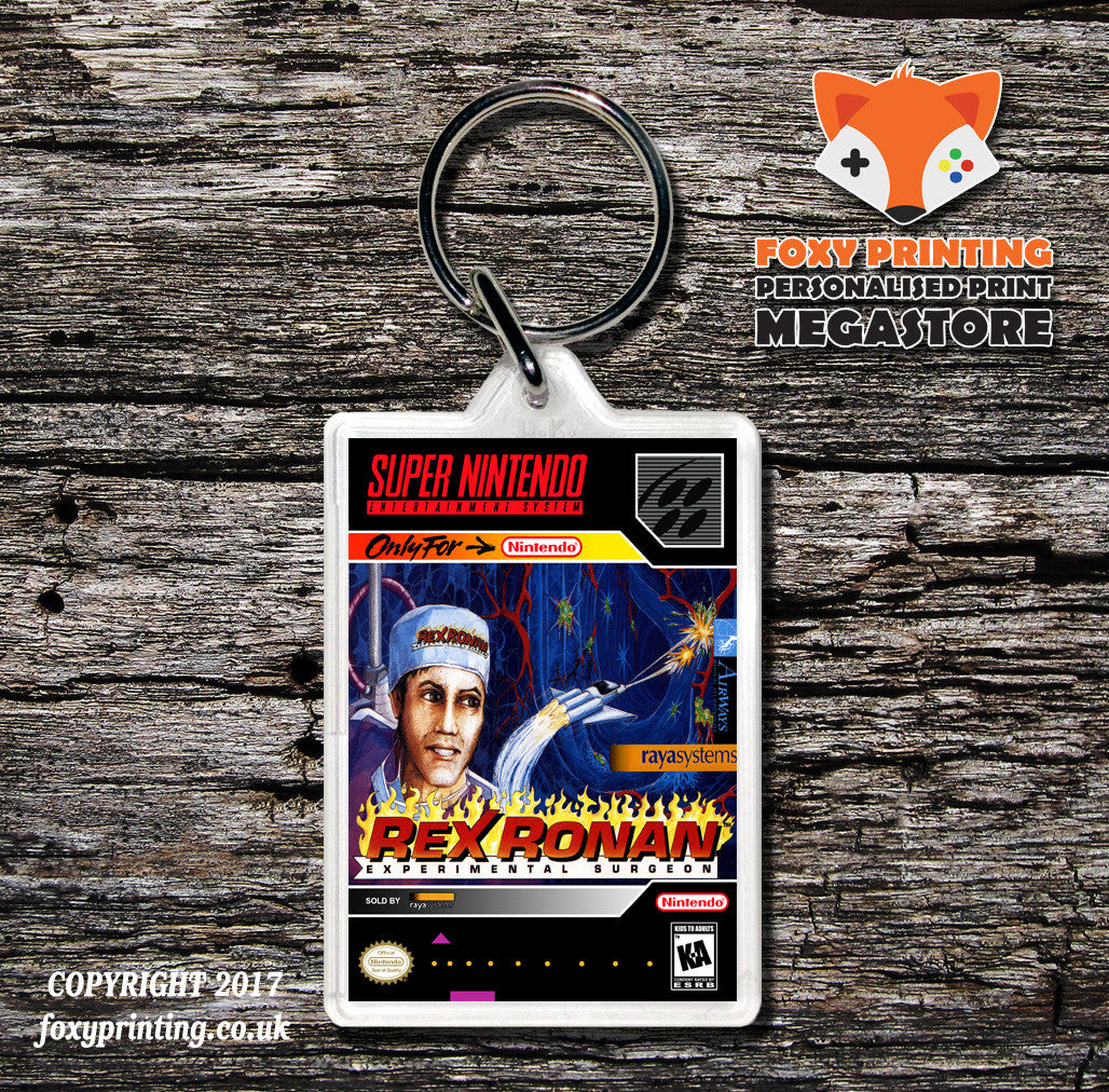 Rex Ronan Game Inspired Retro Gaming Keyring