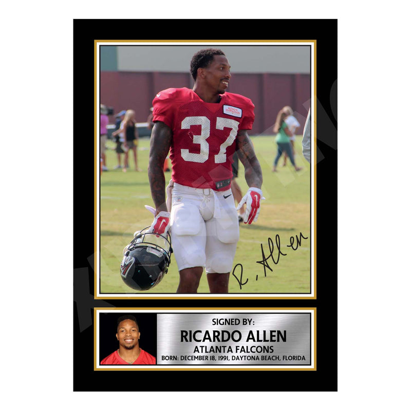 Ricardo Allen 1 Limited Edition Football Signed Print - American Footballer