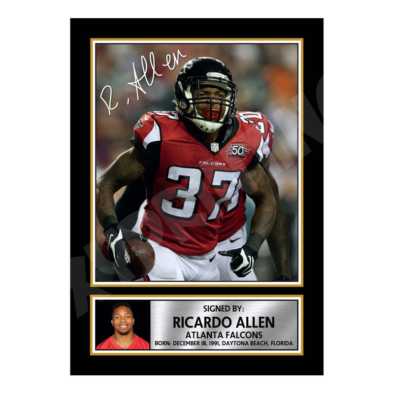 Ricardo Allen 2 Limited Edition Football Signed Print - American Footballer