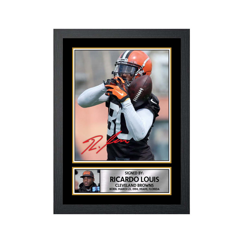 Ricardo Louis Limited Edition Football Signed Print - American Footballer