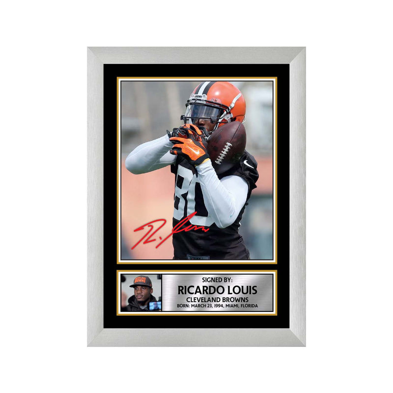 Ricardo Louis Limited Edition Football Signed Print - American Footballer