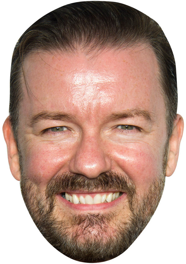 RICKY GERVAIS JB - Funny Comedian Fancy Dress Cardboard Celebrity Party Face Mask